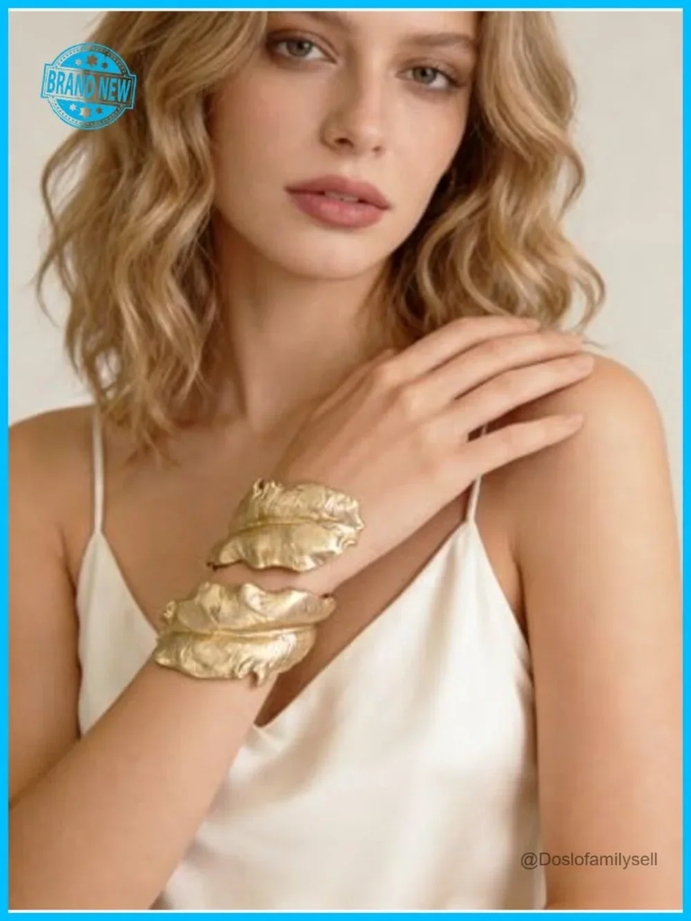 Chunky Cuff Bracelet Open Bangle Stackable Stretch Bead Copper Jewelry Women